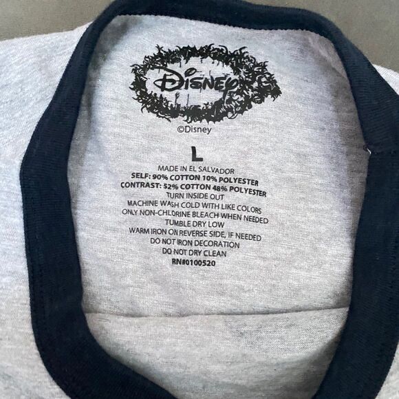 Disney Mickey Mouse Grey & Navy trims T-shirt Size Large L nwot - Picture 4 of 4